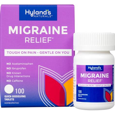 Hyland's Naturals Migraine Relief, Natural Pain Relief, 100 Tablets - Walmart.com