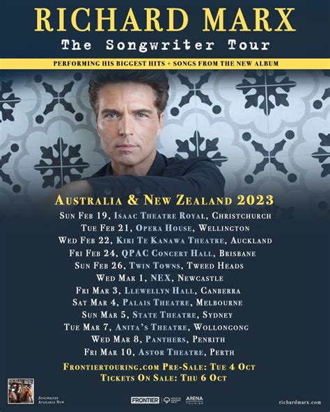 RICHARD MARX (USA) brings ‘THE SONGWRITER TOUR’ to AU/NZ in Feb/Mar 2023