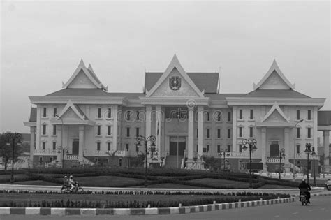 Laos: a State Building in the Capital City Vientiane Stock Photo ...