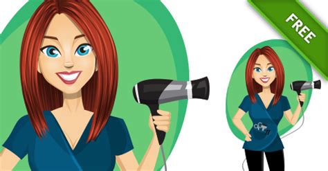 Vector Female Hairstylist - Vector Characters