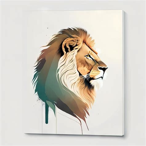 Premium AI Image | Lion in minimalist illustration with soft colors