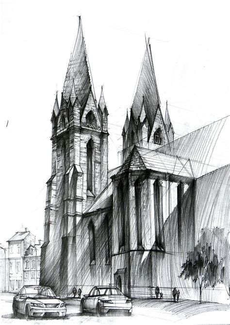 Architectural Drawing Patterns Gothic cathedral II / Katedra gotycka II ...