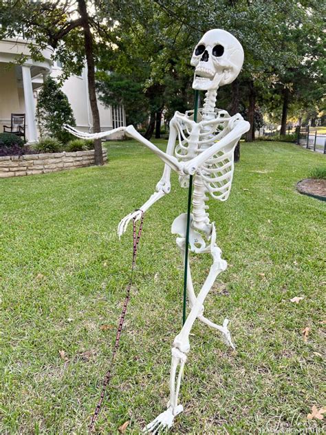 How to Easily Pose Cheap Halloween Skeletons in the Yard