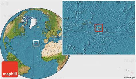 Satellite Location Map of Ponta Delgada