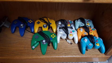 My humble, unfinished, opaque n64&gamecube controller collection! : r ...