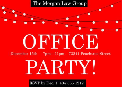 Office Holiday and Christmas Party Invitations