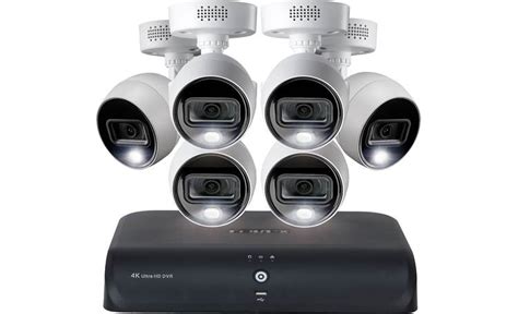 Lorex® 4K Wired DVR System Video surveillance system with 2TB DVR and six UHD cameras at Crutchfield