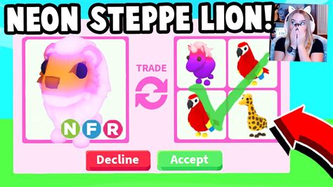 Trading *FIRST* NEON STEPPE LION in Adopt Me! - YouTube