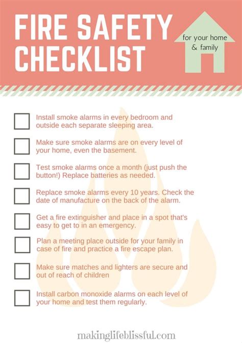 Family Fire Safety Checklist and Kids Printables | Making Life Blissful