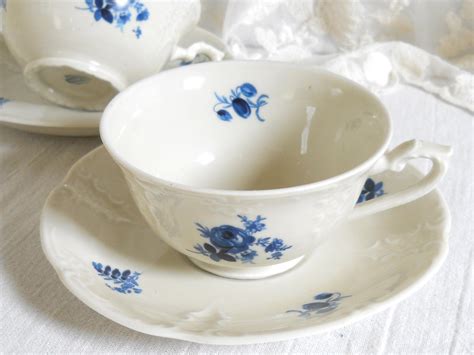 vintage blue floral teacup vintage tea cup and saucer dutch floral tea ...