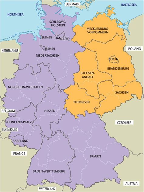 Image result for map of east west germany | Germany map, East germany, Germany