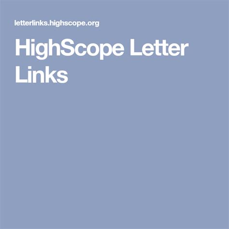 HighScope Letter Links Nursery School, Preschool, Activities, Lettering, Kid Garden, Drawing ...