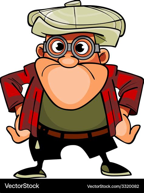 Cartoon character man with glasses and a cap Vector Image