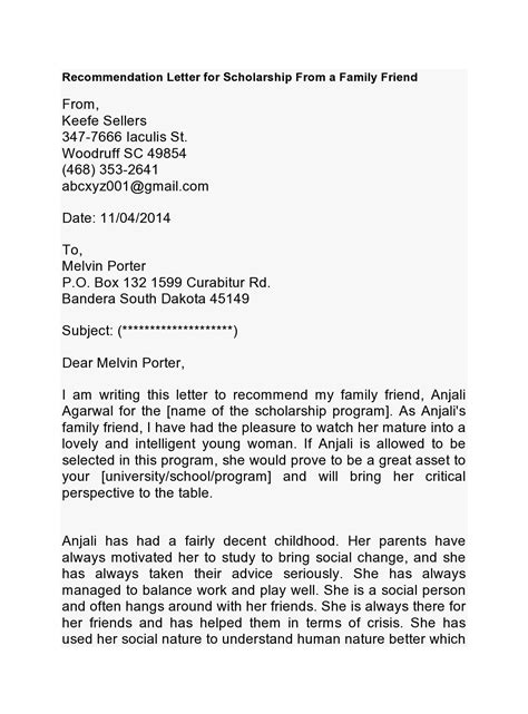 30 Recommendation Letter For Scholarship Samples - TemplateArchive