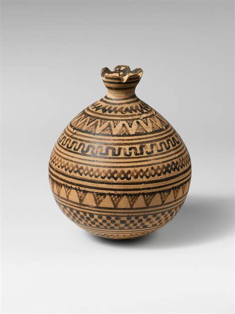 Terracotta vase in the form of a pomegranate | Greek, Attic | Geometric | The Metropolitan ...