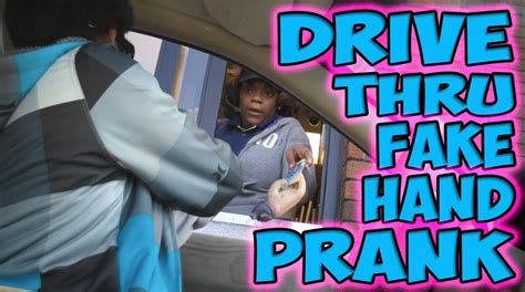 Drive Thru Fake Hand Prank - YouTube