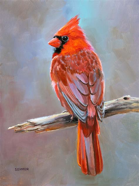 Cardinal Bird ORIGINAL Oil Painting Northern Cardinal Art - Etsy