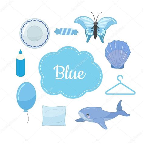 Blue colour objects | Learn Primary Colors Blue Different Objects Blue Color Educational ...