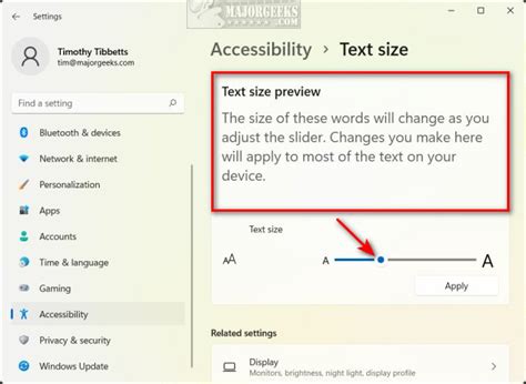 How to Change The Windows 11 Font Size System-wide - MajorGeeks