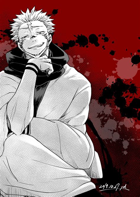 Download Smiling Sukuna from Jujutsu Kaisen Wallpaper | Wallpapers.com