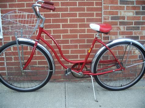 Vintage 1960s Schwinn Hollywood Deluxe Step-through Middleweight Ladies Red Bicycle on Ebay ...