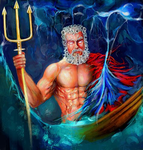 Greek God Poseidon Drawings