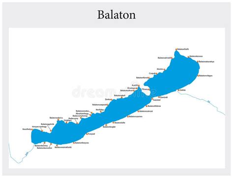 Simple Overview Map of the Hungarian Lake Balaton Stock Illustration ...