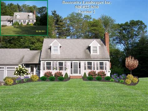 Front Yard Landscape Designs in MA | Decorative Landscapes Inc. #houselands… | Front yard ...