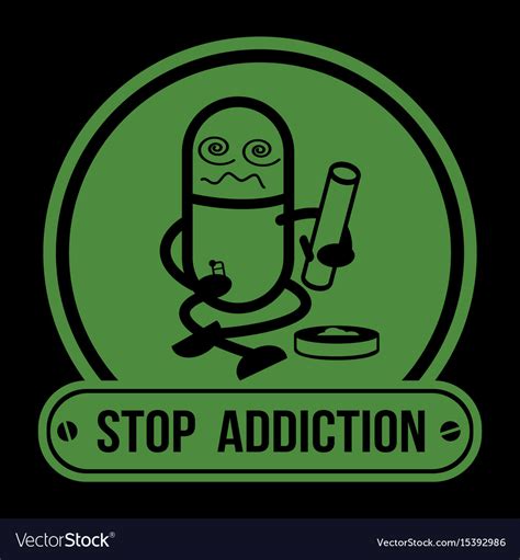 No drugs label campaign stop addiction marijuana Vector Image