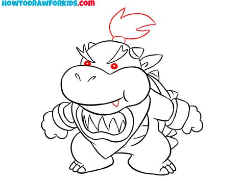 How to Draw Bowser Junior - Easy Drawing Tutorial For Kids