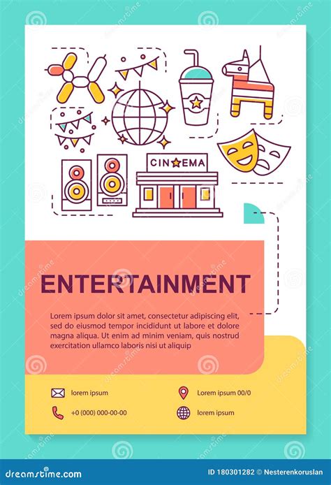 Entertainment Industry Poster Template Layout. Cinema, Music and Events Stock Vector ...