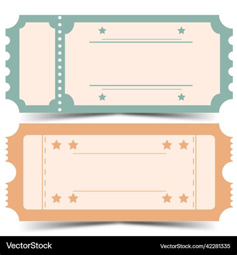 Set blank ticket template Royalty Free Vector Image