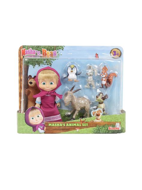 Buy Masha And The Bear Unisex Kids Masha's Animal Set - Soft Toys And Dolls for Unisex Kids ...