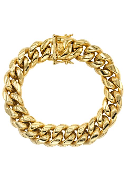 14k Yellow Gold Miami Cuban Chain Bracelet