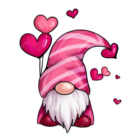 Valentines Day Hearts Clipart PNG Images, Valentines Day Pink Heart Gnome, Valentine S Day ...