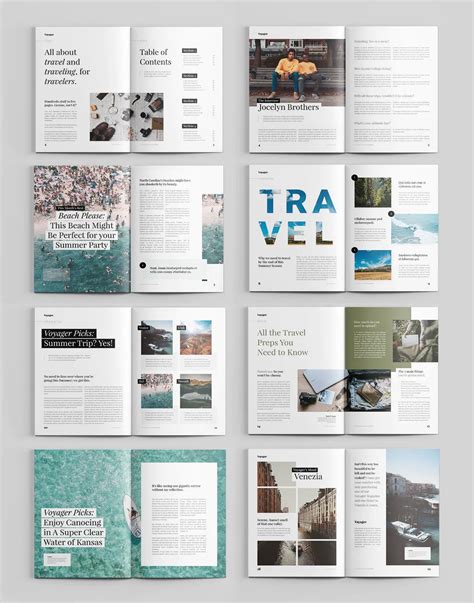 Magazine Template InDesign. 20 Pages, A4 and US Letter size | Book design layout, Page layout ...