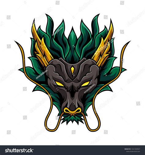 Chinese Dragon Head Illustration Stock Vector (Royalty Free) 1321334927 | Shutterstock