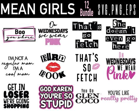 Mean Girls Svg Png Eps Burn Book That's so Fetch - Etsy Canada