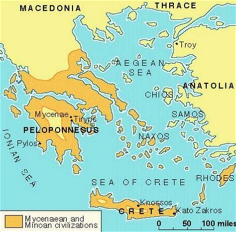 Map Minoan Civilization