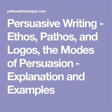 Persuasive Writing - Ethos, Pathos, and Logos, the Modes of Persuasion ‒ Explanation and ...