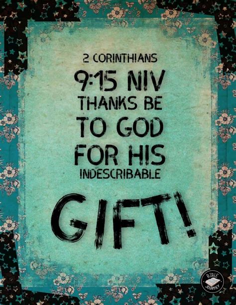 2 Corinthians 9:15 NIV - Picture Bible Verse