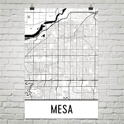 Mesa Arizona Street Map Poster - Wall Print by Modern Map Art