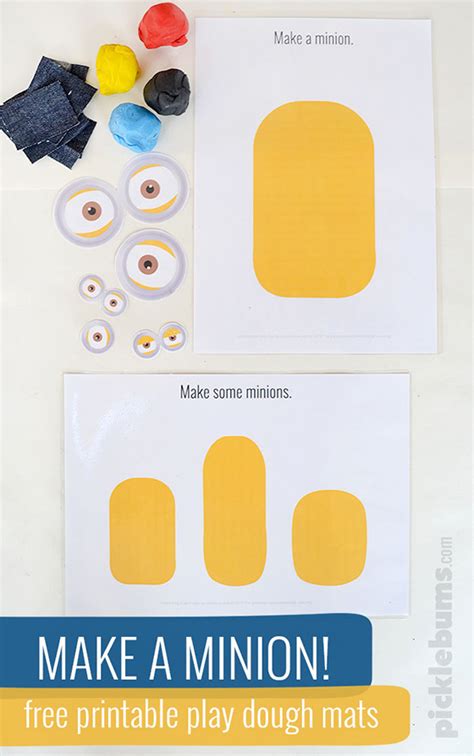 Make a Minion! Free Printable Minion Play Dough Mats - Picklebums