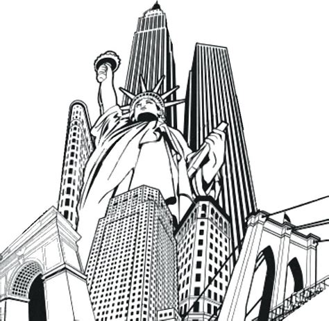 New York City Skyline Coloring Pages at GetColorings.com | Free ...