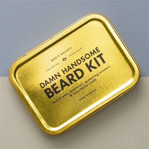 'damn handsome' natural beard grooming kit by men's society | notonthehighstreet.com