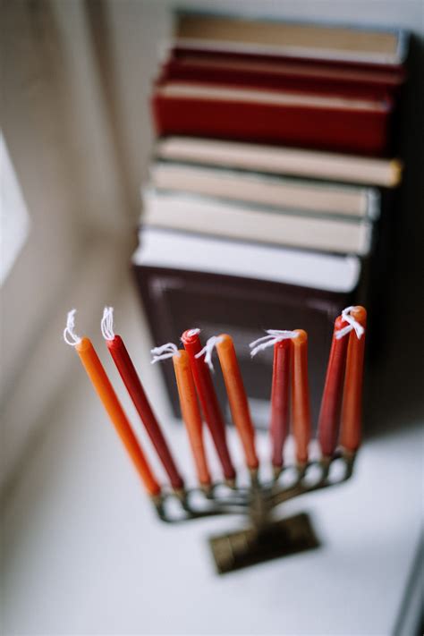 Menorah With Lit Candles · Free Stock Photo