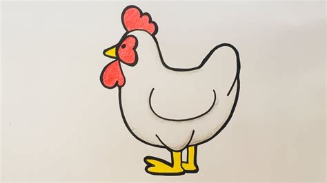 How to Draw a Cartoon Hen (Chicken)|Step by Step|Easy Drawing For Kids ...