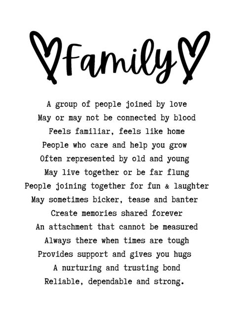 Family Poem Print, Family Gift, Family Love, Wall Art, Home Prints ...