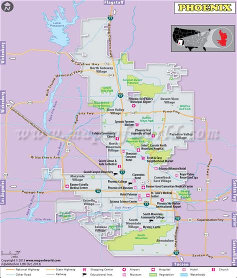 Phoenix Area Map With Cities And Towns