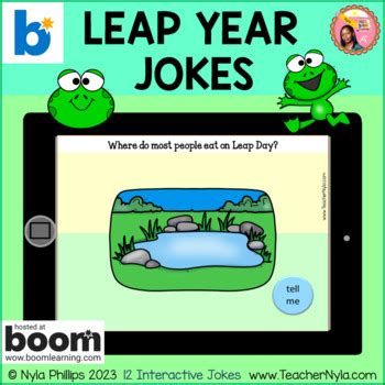 Leap Year Jokes or Leap Day Jokes for Boom Cards™ by Nyla's Crafty Teaching